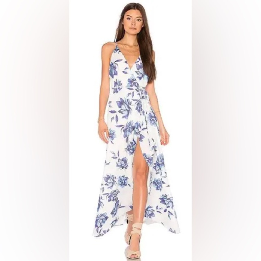 Yumi Kim One Shoulder Blue Floral Dress